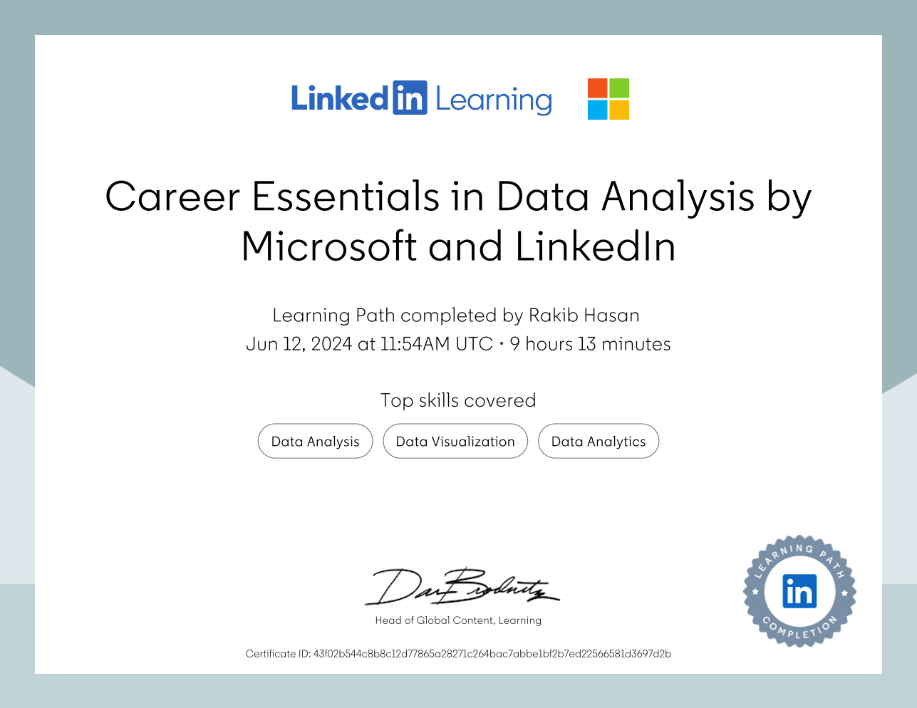 Career Essentials in Data Analysis certificate
