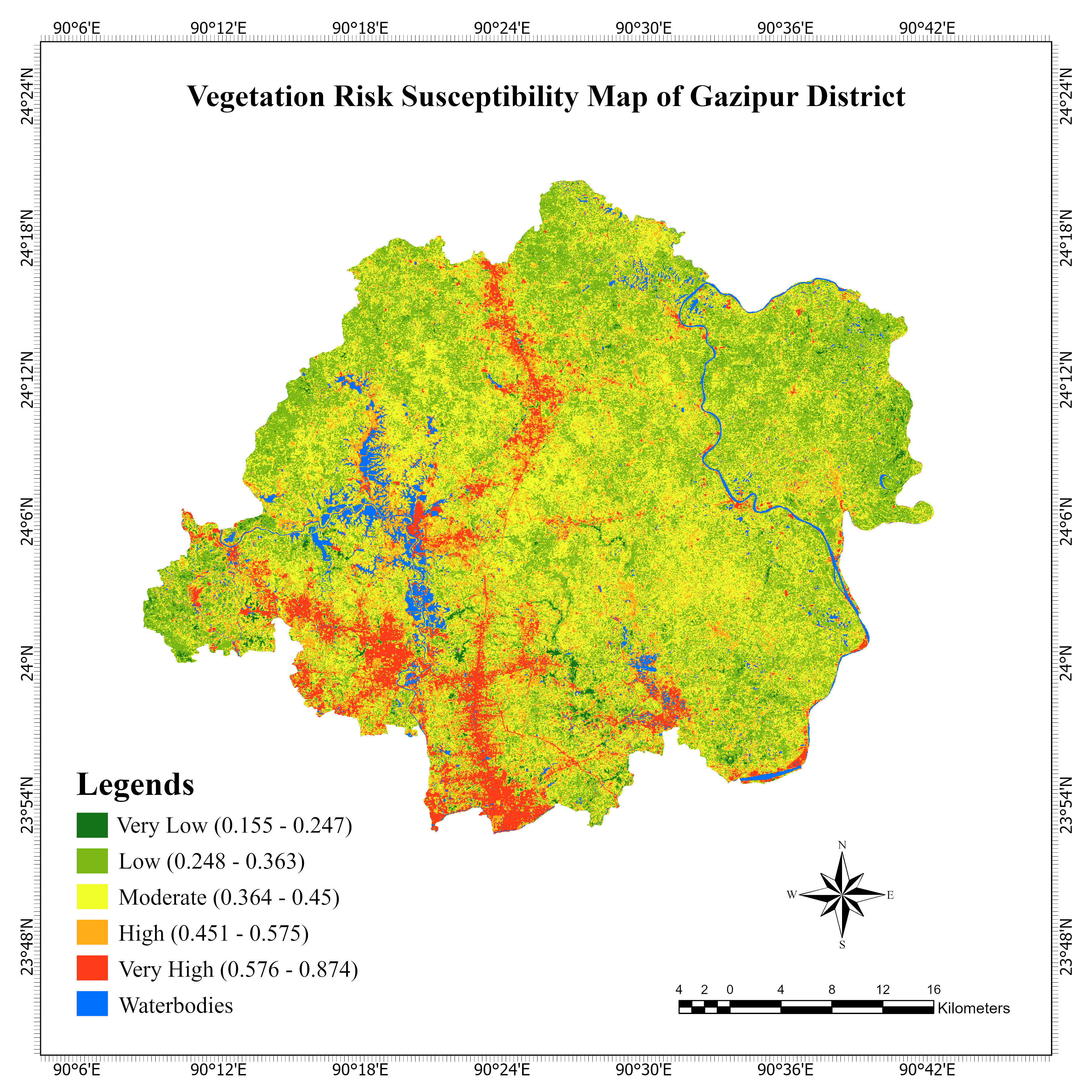 Vegetation Risk Susceptibility Map using XGBoost ML Model